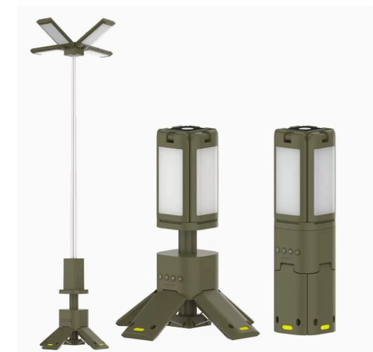 Multifunctional telescopic LED camping lamp